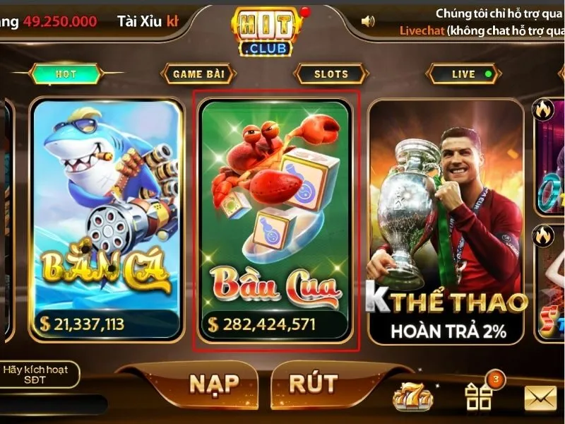 Hướng dẫn thao tác chơi Bầu Cua online tại Hit Club
